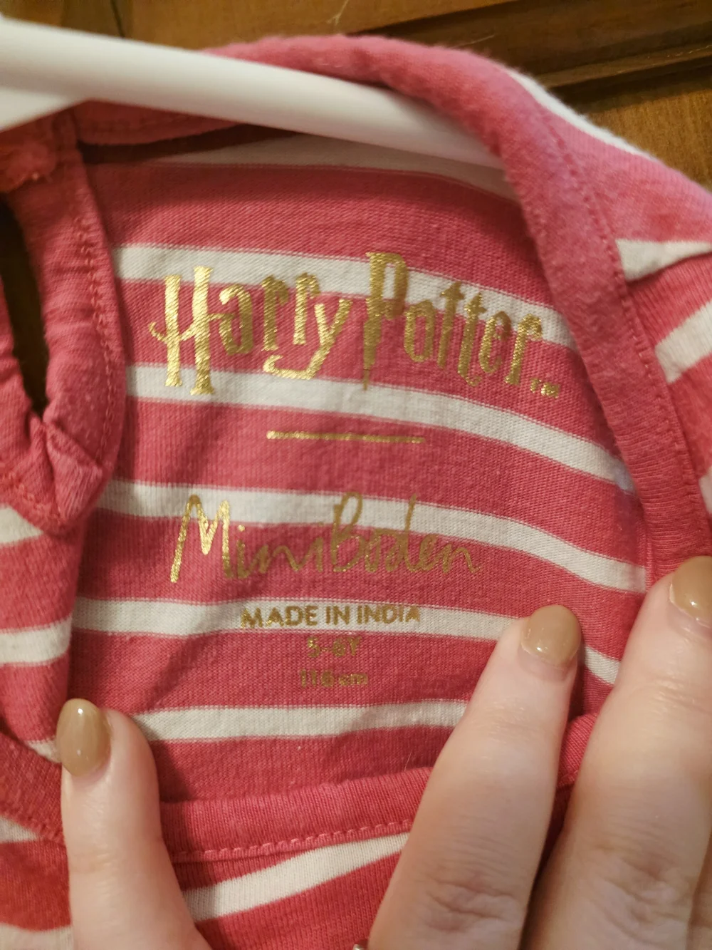 Mini Boden Pink & White Striped Owl Appliqué Dress